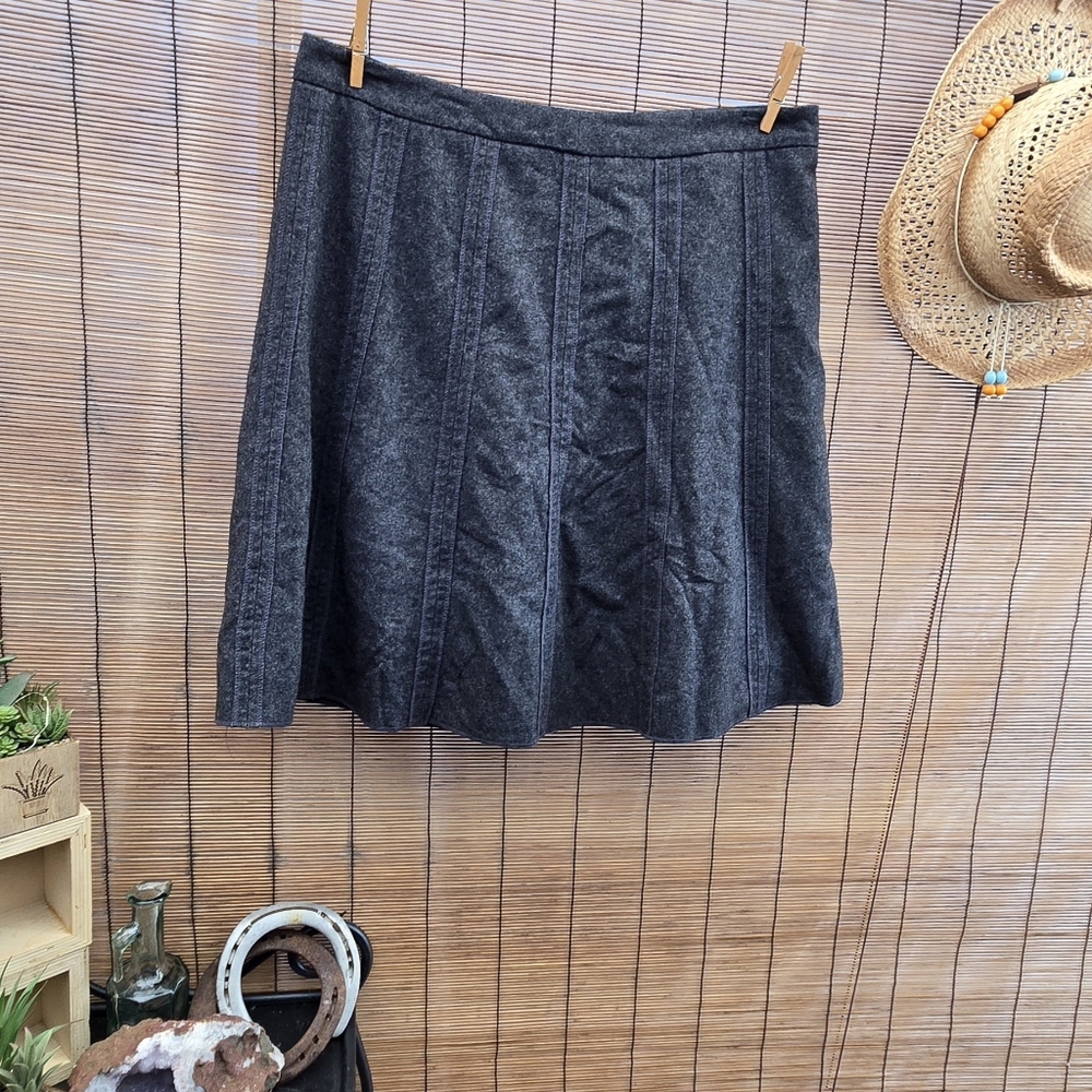 Merona Gray Wool Blend A-Line Skirt | Size 16 | Classic Flared Midi
